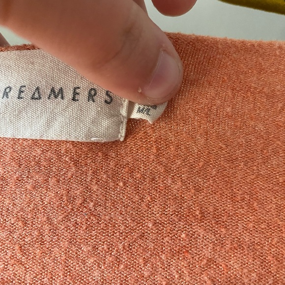 Dreamers | Orange Slouchy High Low Ribbed Detail V-neck Sweater - Picture 9 of 12